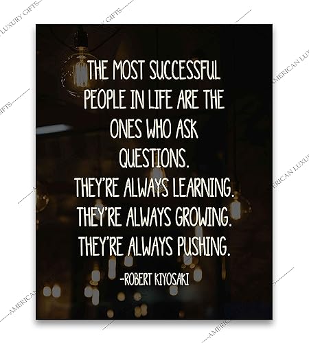 Miniatura 7 de The Most Successful People-Ones Who Ask Questions Home Decor - Motivational Quotes Wall Sign Rustic Typographic Print - Perfect for Living Room,