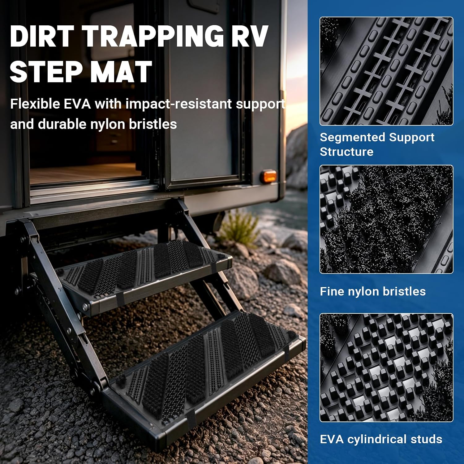 RV Step Scrubber, Camper Step Boot Brush Shoe Cleaner