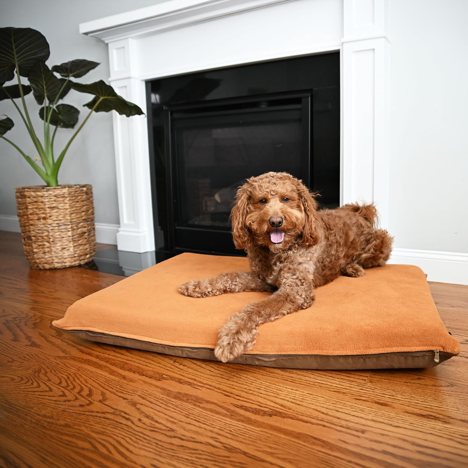 41"X27"X4" Sudan Brown Style Orthopedic Waterproof Memory Foam Pet Pad Bed for Medium Large Dog Crate Size 42"X28" with 2 External Covers.