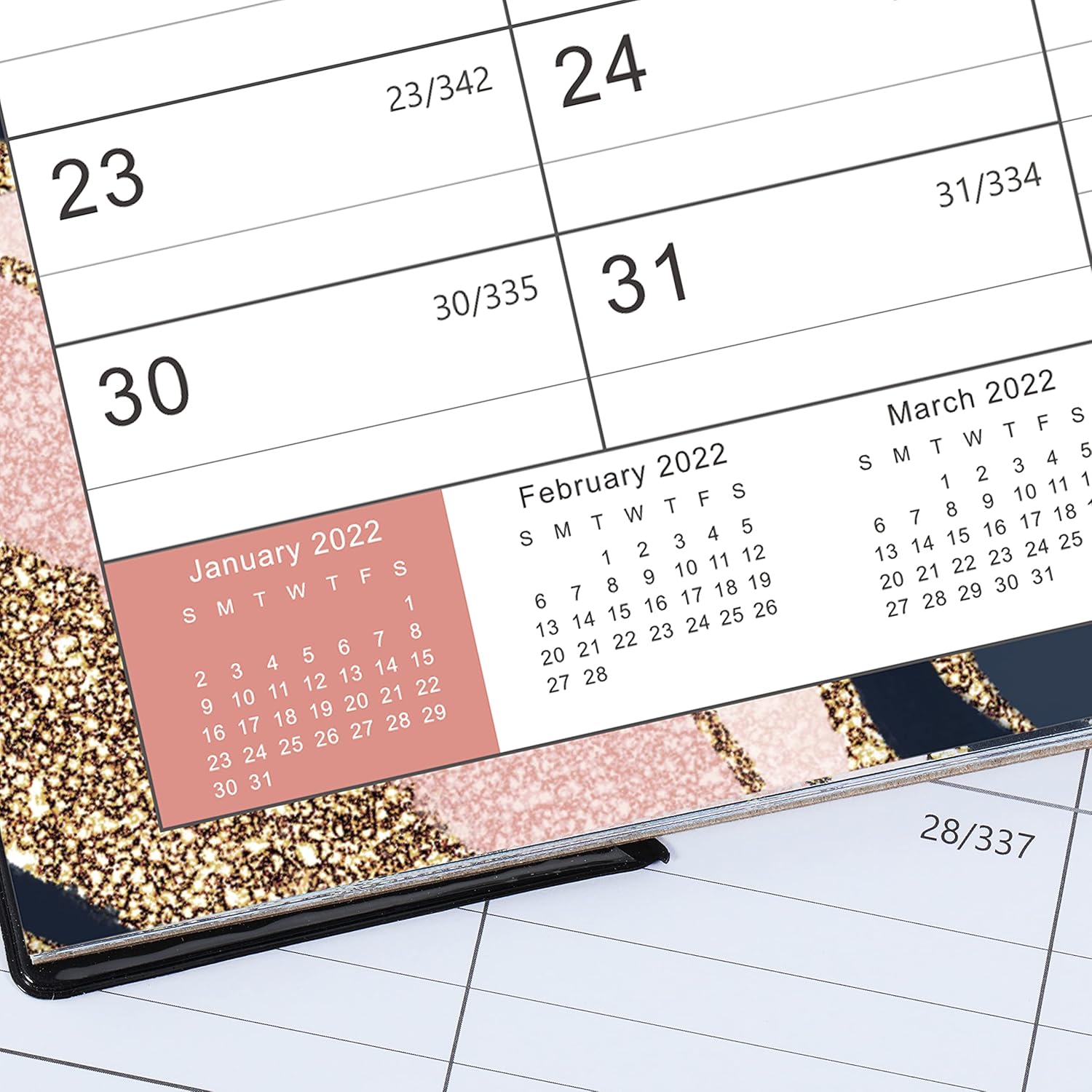 2022 Desk Calendar - Desk / Wall Calendar 2022, 17"x 12" Desk Calendar Jan. 2022 - Dec. 2022, 12 Monthly Desk Calendar Planning with Corner Protectors, Note Section, Large Ruled Blocks, Desk/Wall Calendar for Planning : Everything Else