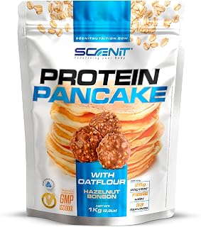 Protein Pancakes - 1 kg - 25% Protein - Mit Hafermehl - Protein Pancake Mix - Ballaststoffreich und ohne Zuckerzusatz (Haselnuss-Praliné)