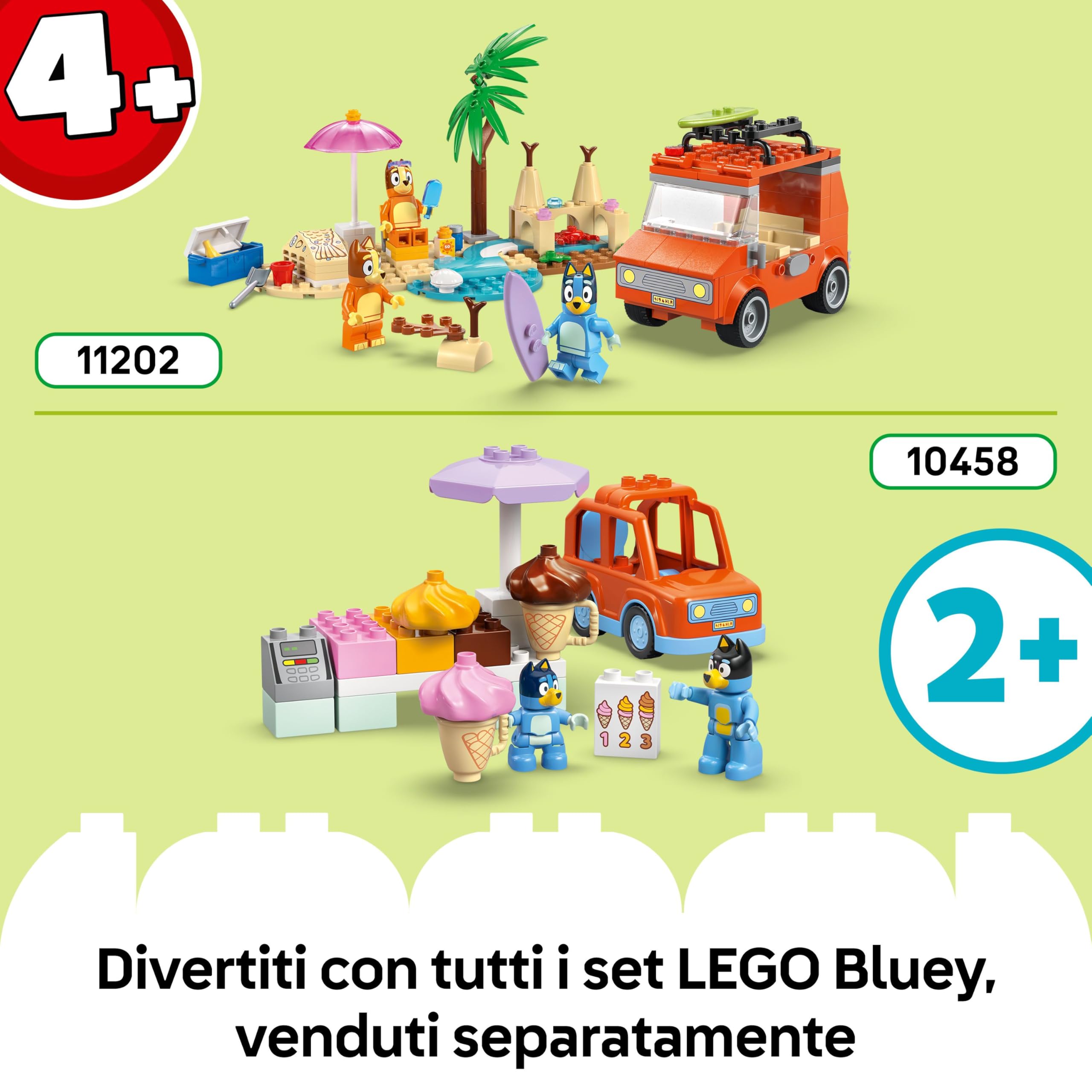 LEGO DUPLO Bluey: Casa della Famiglia Bluey con Gioco di Memoria - Giochi Educativi con 3 Personaggi, Casetta con Finestre Apribili e Gioco da Tavolo - Regalo per Bambine e Bambini 3+ Anni - 10459