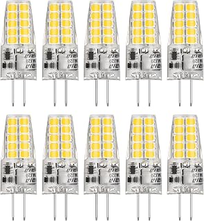 BAOMING G4 LED Bulb 12V JC Type 20W/35W T3 G4 Halogen Replacement 6000K Daylight White 400LM No Flicker G4 Bi-Pin Base Chandelier/Landscape/Microwave Lighting (10-Pack)