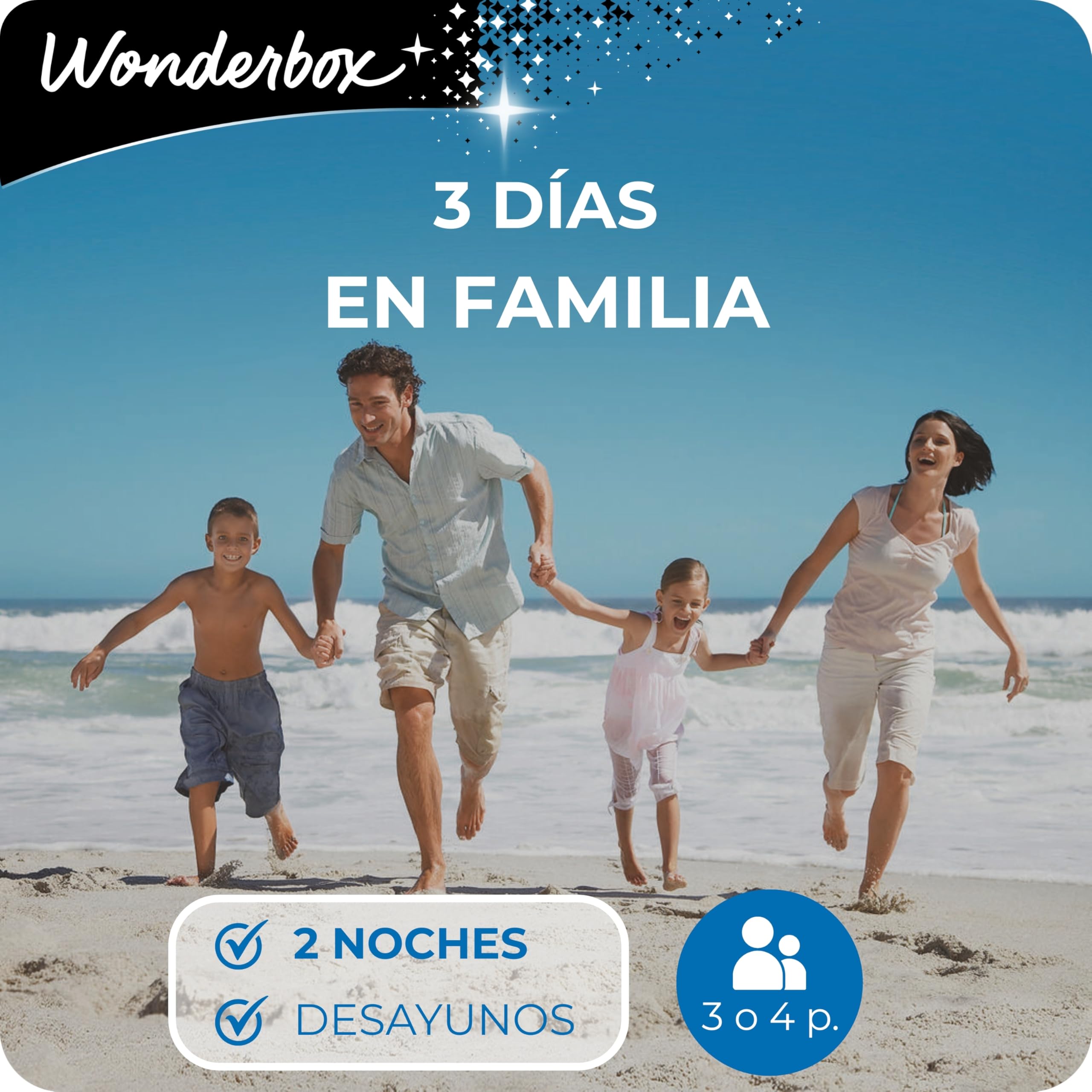 WONDERBOX - Caja Regalo - 3 Días En Familia - Para 3 o 4 personas | 2 noches con o sin desayunos - Más de 400 estancias - Apartamentos familiares, hoteles de 4*, casas rurales