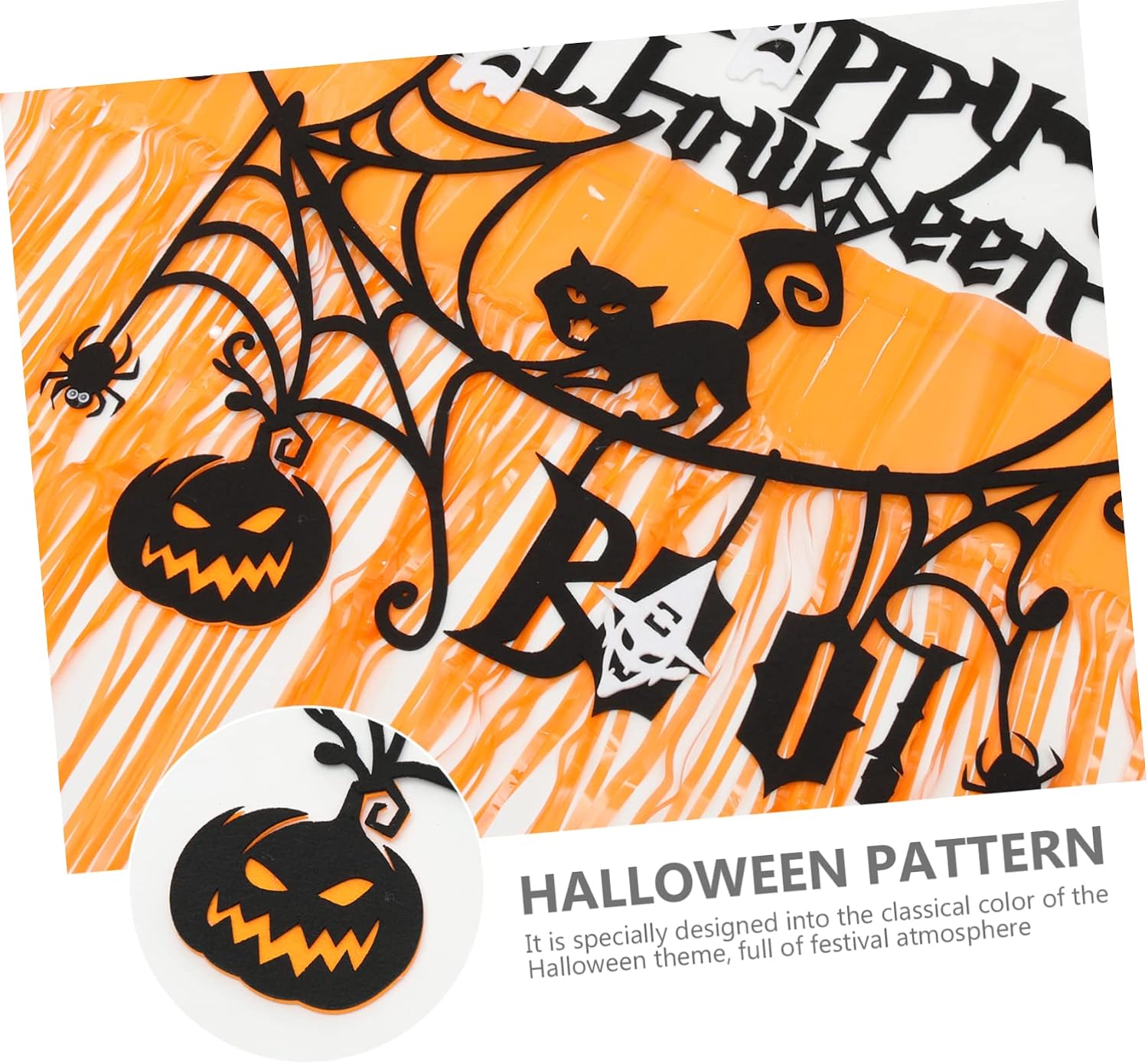 PRETYZOOM 1Set Halloween Foil Fringe Curtain and Banner Decor Tinsel Backdrop for Spooky Parties Creative Halloween Decorations for Home and Events