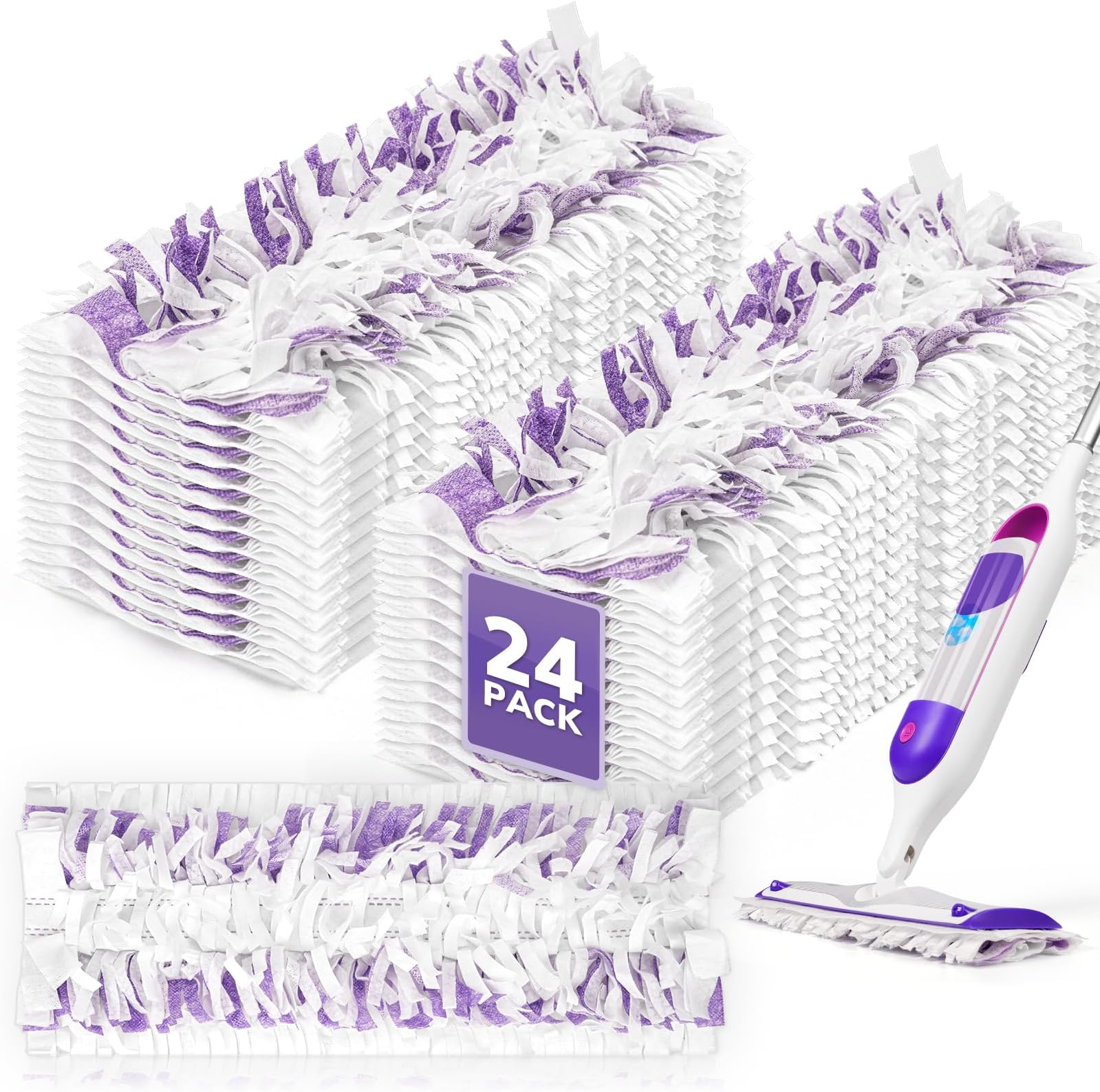 50 Pack Disposable Power Mop Pad Refills For Swiffer PowerMop - Unscented, Multi-Surface Floor Cleaning