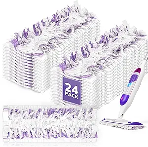 AIR U+ 24 Pack Disposable Power Mop Pads Refills for Swiffer Power Mop, Unscented 14-Layer Thickened Multi-Surface Replacement Mopping Refills Pads for Floor Surface Cleaning