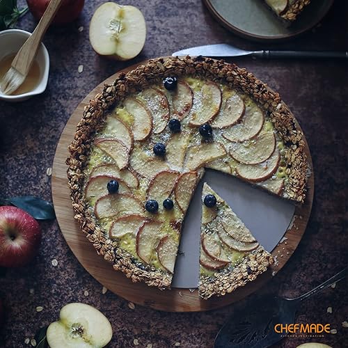 Miniatura 5 de CHEFMADE Sartén redonda de 11 pulgadas con parte inferior suelta extraíble, sartén antiadherente de acero al carbono para hornear en horno (dorado