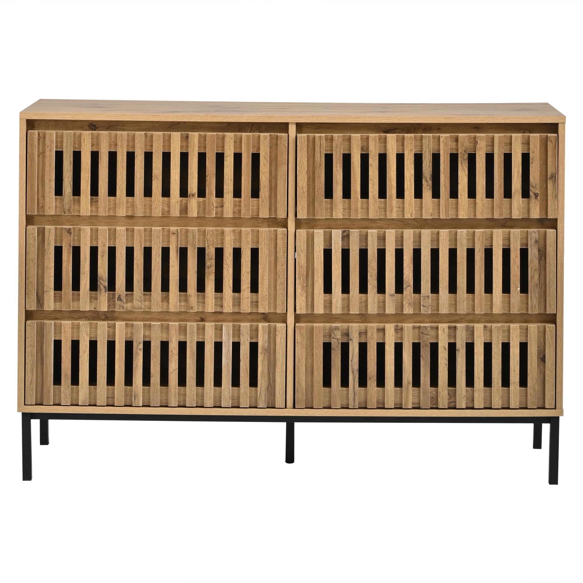 Credenza moderna, comò con 6 cassetti, armadietto portaoggetti, colore