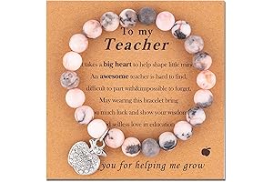 Meaningful Teacher Appreciation Gift Natural Stone Teacher Bracelet For Women