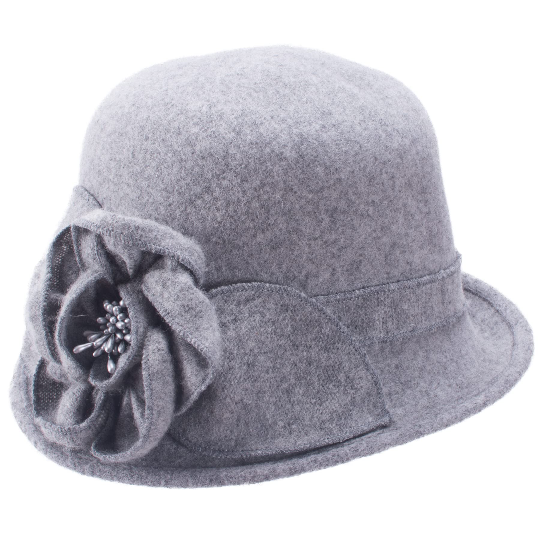 Lawliet Women Vintage Style Asymmetrical Brim Casual Cloche Bucket Wool Winter Hat T492