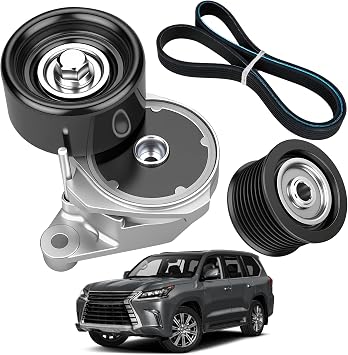 Serpentine Drive Timing Belt Tensioner Idler Pulley Kit Compatible with 2008-2018 Toyota Land Cruiser Sequoia Tundra, Lexus GX460 LX570 V8 4.6L 5.7L Replaces# 89378 39185 36370 8PK2415 K080948