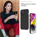 YATWIN Silicone Back Case for iPhone 13, Soft-Touch Phone Back Cover for Apple iPhone 13 - Black gallery image