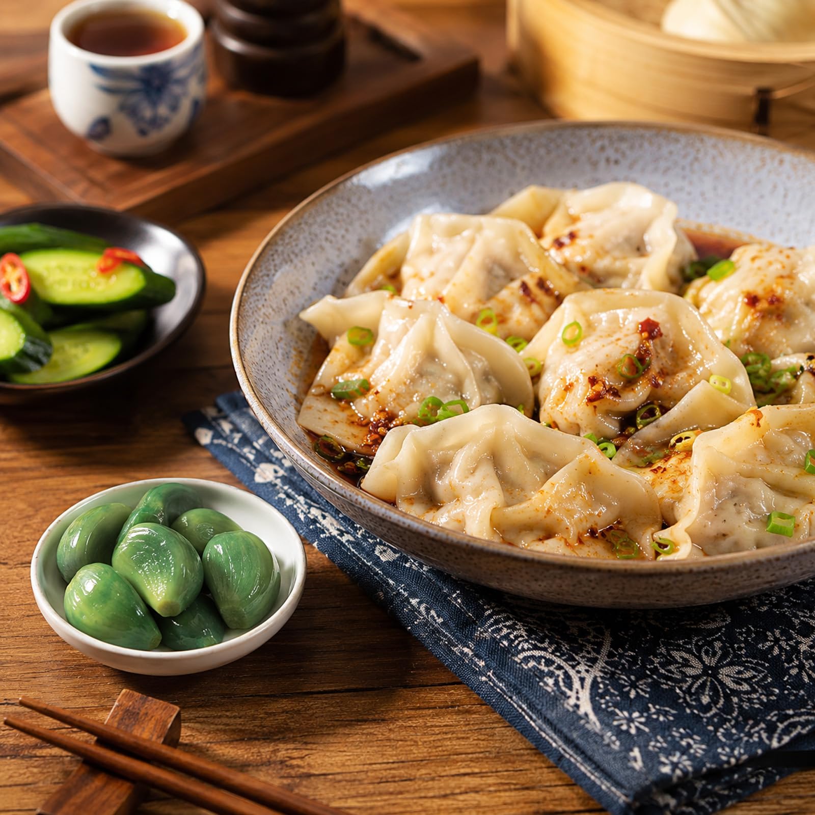 Laba-Knoblauch 2 x 400g, Eingelegter Grüner Knoblauch im Glas, Chinesische Spezialität mit Süß-Saurem Geschmack, Knackige Beilage für Reis, Nudeln, Hot Pot, Grillgerichte und Sushi