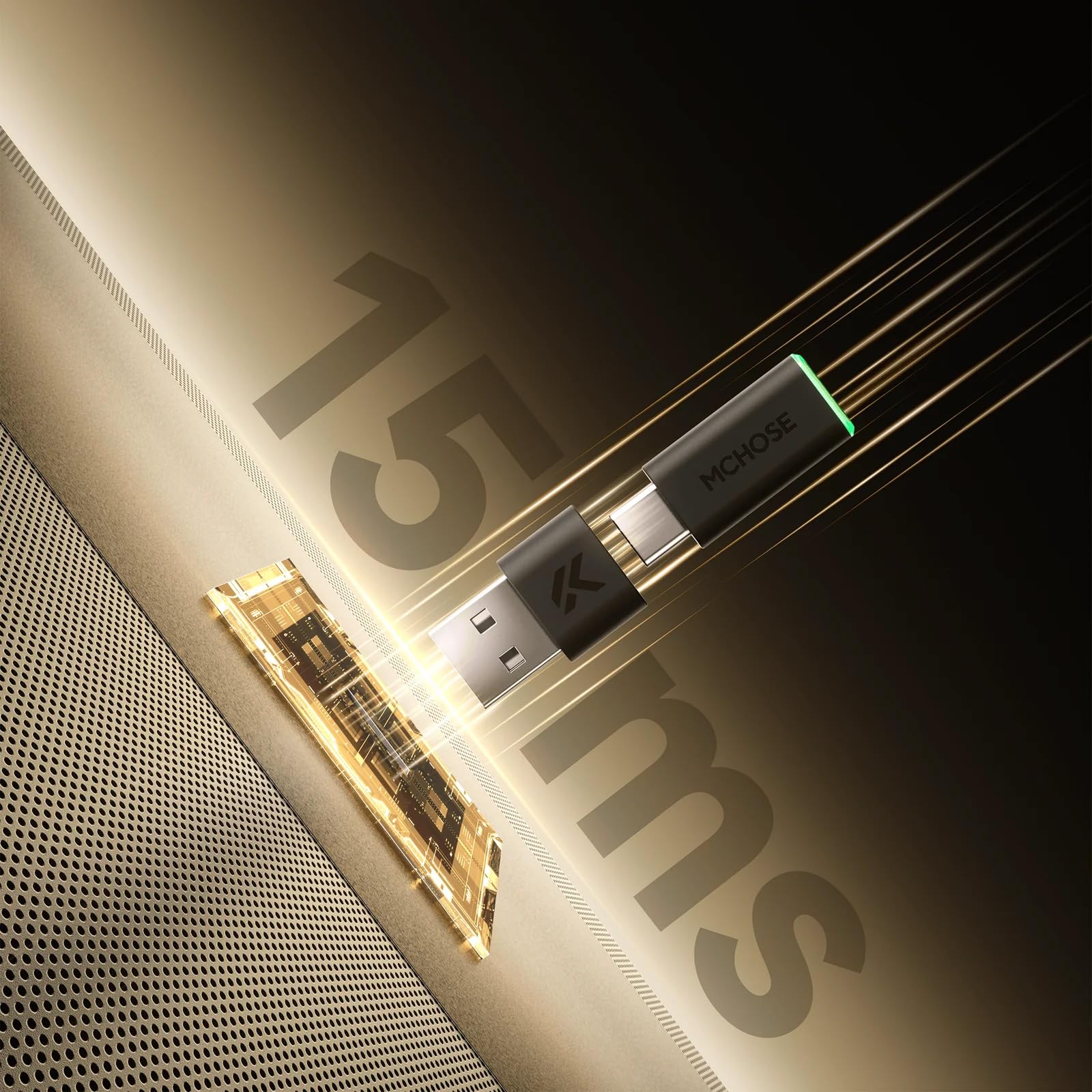 MCHOSE V9 Turbo+ Cuffie da gioco wireless RGB con stazione di ricarica magnetica, cuffie da gioco con suono surround 7.1 con microfono a cancellazione del rumore, bassa latenza di 15 ms, leggere, per