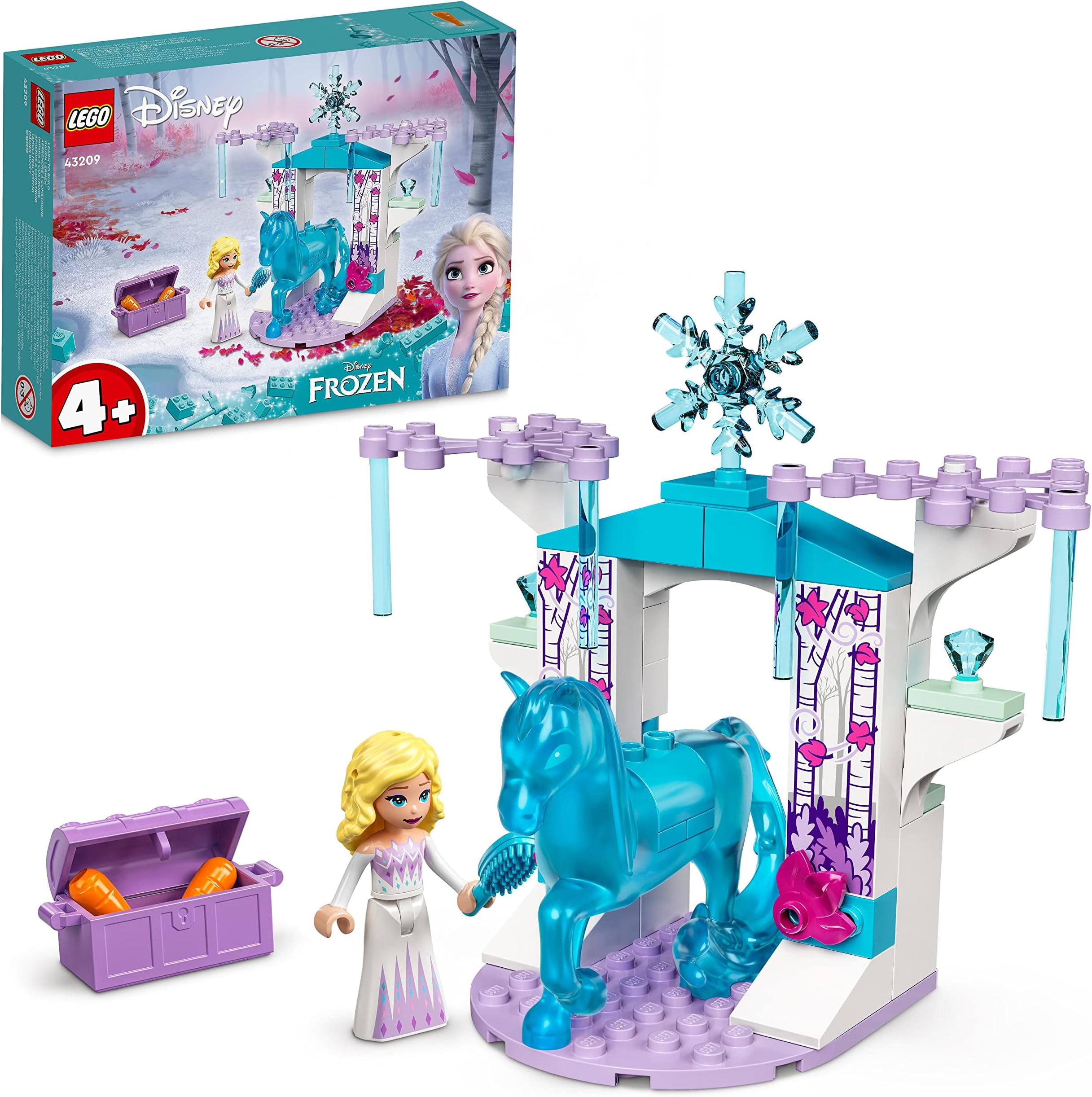 LEGO 43209 Disney Princess Elsa and the Nokk’s Ice Stable Set, with Buildable Frozen Toy Horse Figure for Kids Age 4 Plus and Mini-Doll