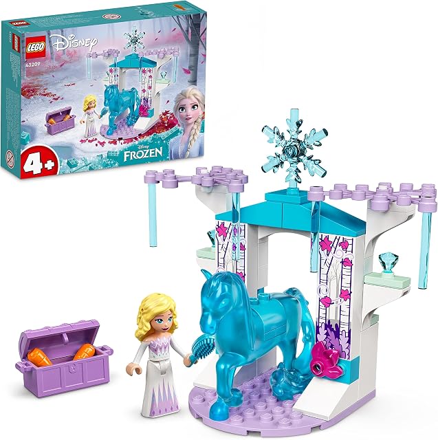 LEGO 43209 Disney Princess Elsa and the Nokks Ice Stable Set, with Buildable Frozen Toy Horse Figure for Kids Age 4 Plus and Mini-Doll