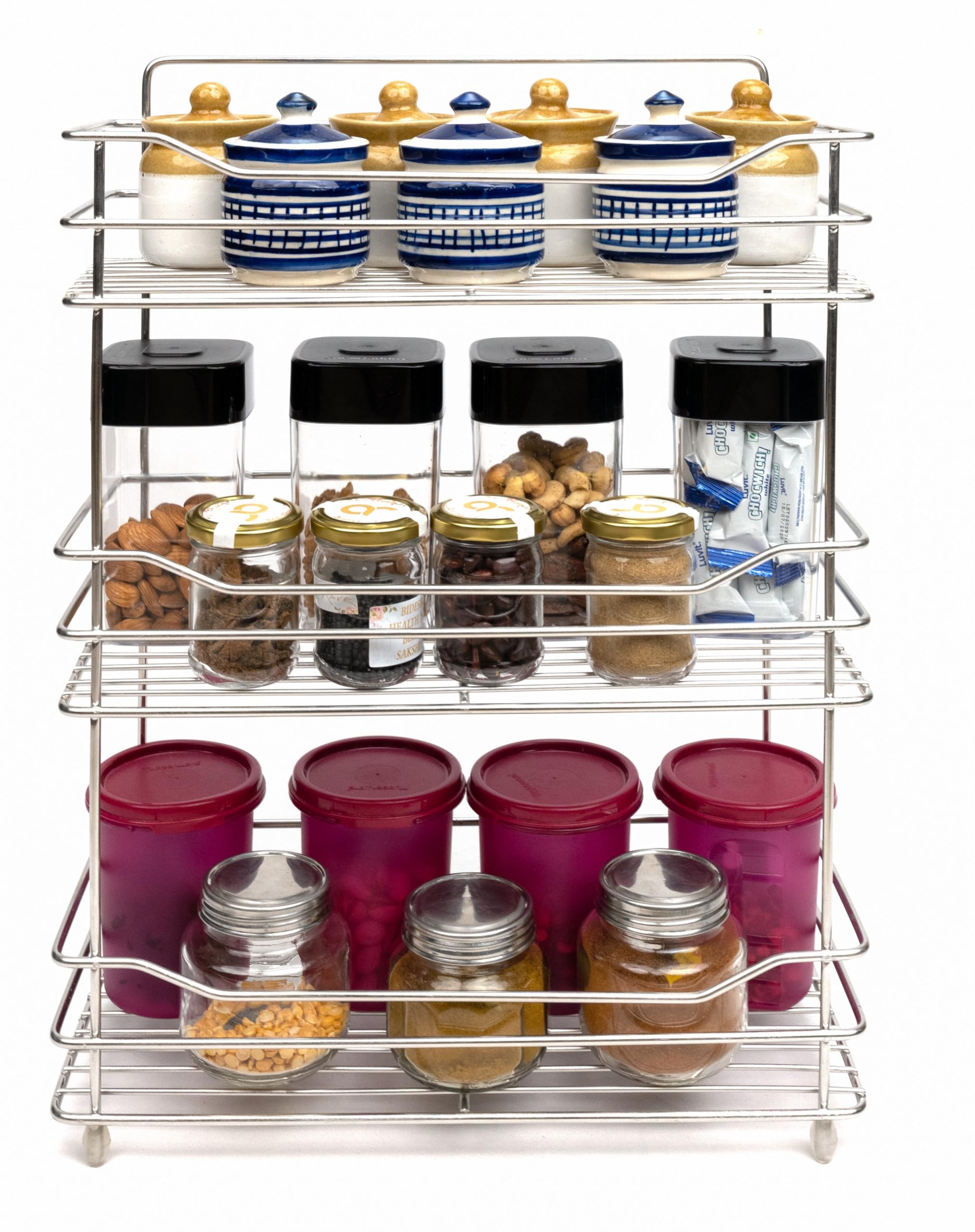 3-Tier Stainless Steel Wall Mount Kitchen Rack – Heavy-Duty, Rustproof, Multipurpose Organizer Shelf for Pantry, Home, Bathroom, and Storage Use