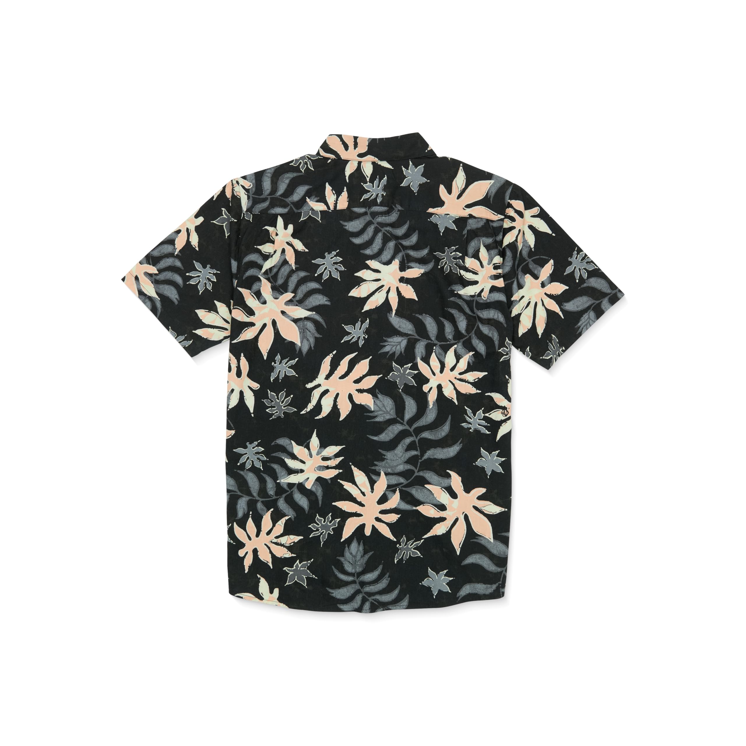 Volcom Marble Floral Short Sleeve Button Down Hawaiian Shirt Camisa Hawaiana de Manga Corta con Botones y Estampado Floral de mármol Hombre