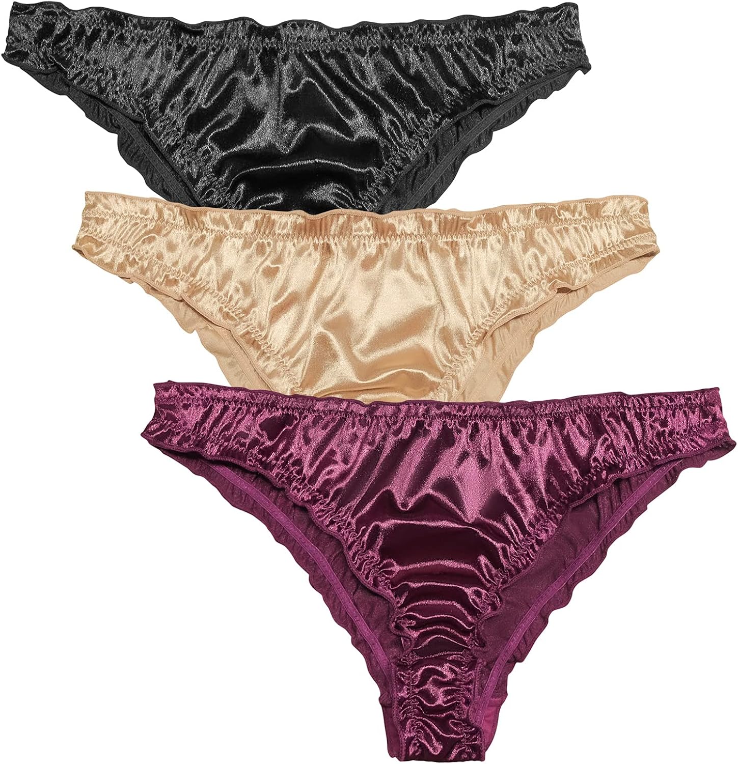 FallSweet Low Rise Satin French Knickers Women Underwear Briefs Panties