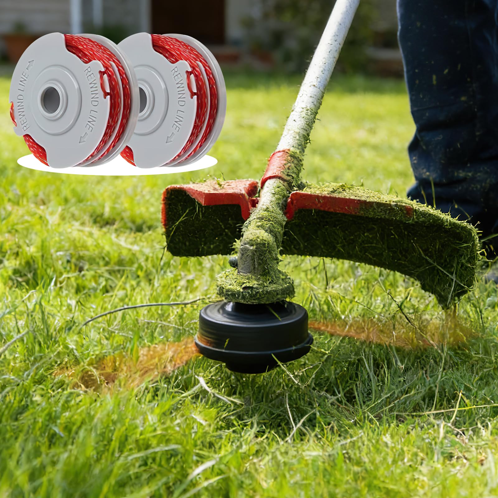 4 PCS Strimmer Spool Compatible with Flymo, Contour xt Strimmer Spool, Strimmers Spools Line, Compatible with Fly mo Power/Mini/Trim Grass Trimmer, Standard 1.5mm Lawn Mower Replacement Spools — view 4