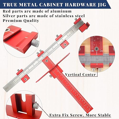Miniatura 3 de Plantilla de manija de gabinete, plantilla de perforación de agujeros para instalación de tirones, perillas/manijas en la puerta y el cajón del