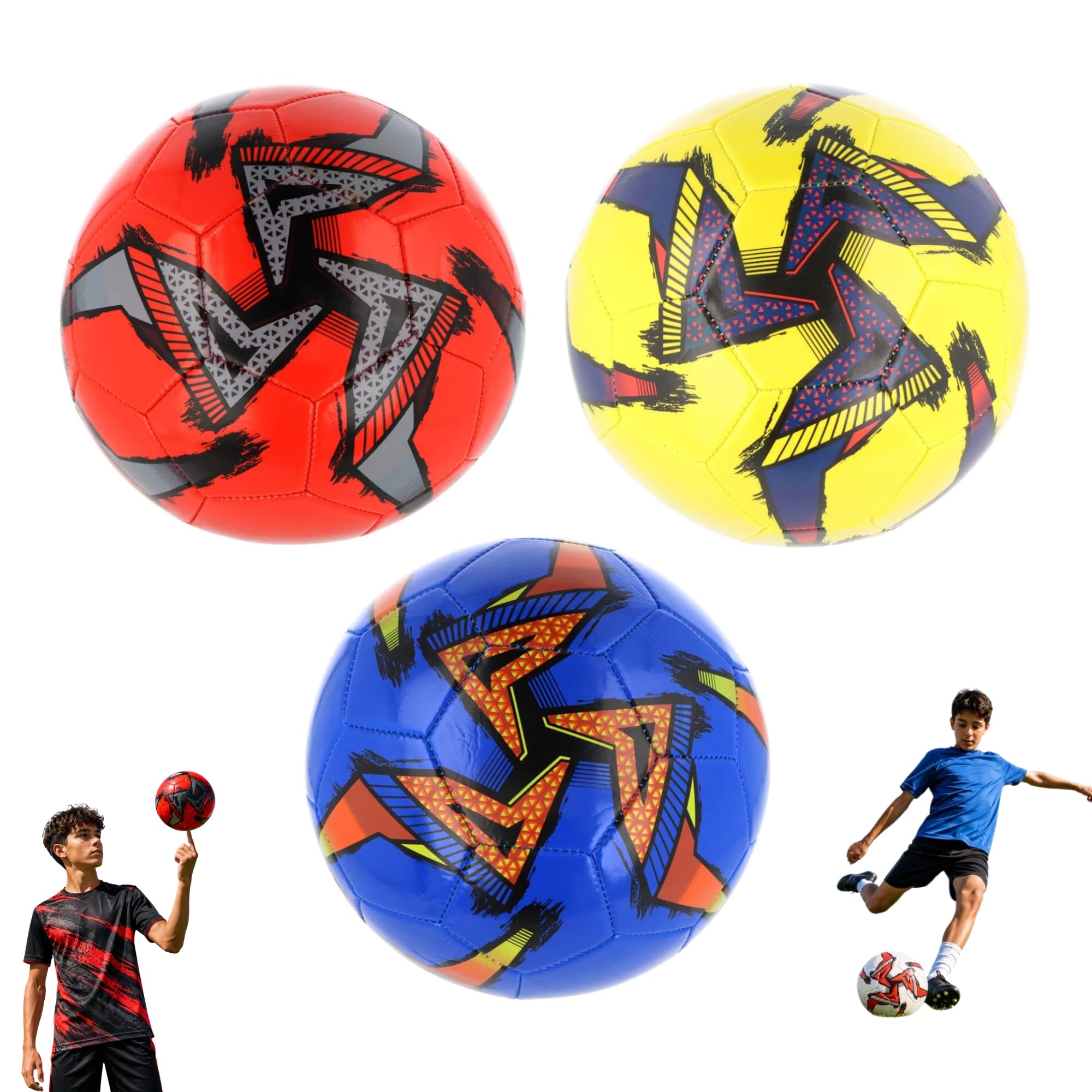 SRV Hub Size 5 Football, 1x Random Assorted Colors, 32 Panel Soccer Ball, Ready to Play, Football Training Ball for Match Practice, School PE, Garden & Outdoor Games
