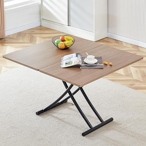 Lecut Mesa de comedor plegable de 43.3 pulgadas, mesa multifunción 4 en 1 con mesa de MDF y altura ajustable, mesa de centro elevable que se disponible en Yaxa Venezuela