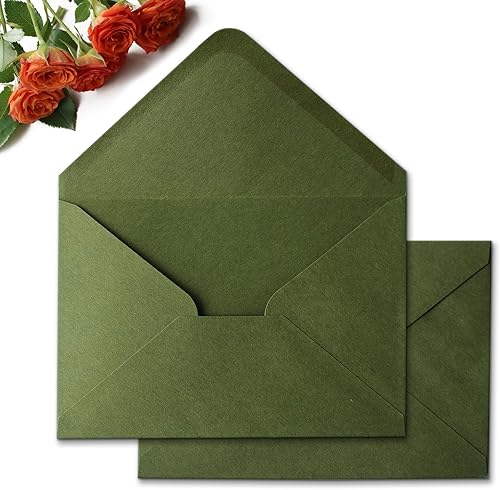 Miniatura 6 de 50 sobres A7 con purpurina dorada champán de 5.4 x 7.6 pulgadas, perfectos para tarjetas de invitación de boda de 5 x 7 pulgadas, sobre de