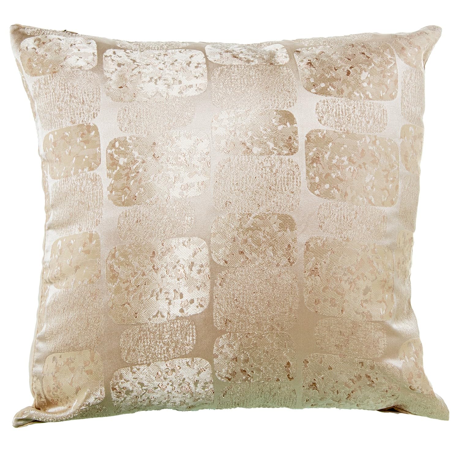 Coussin carré en polyester crème DRW 45x10x45cm avec fermeture éclair de salon