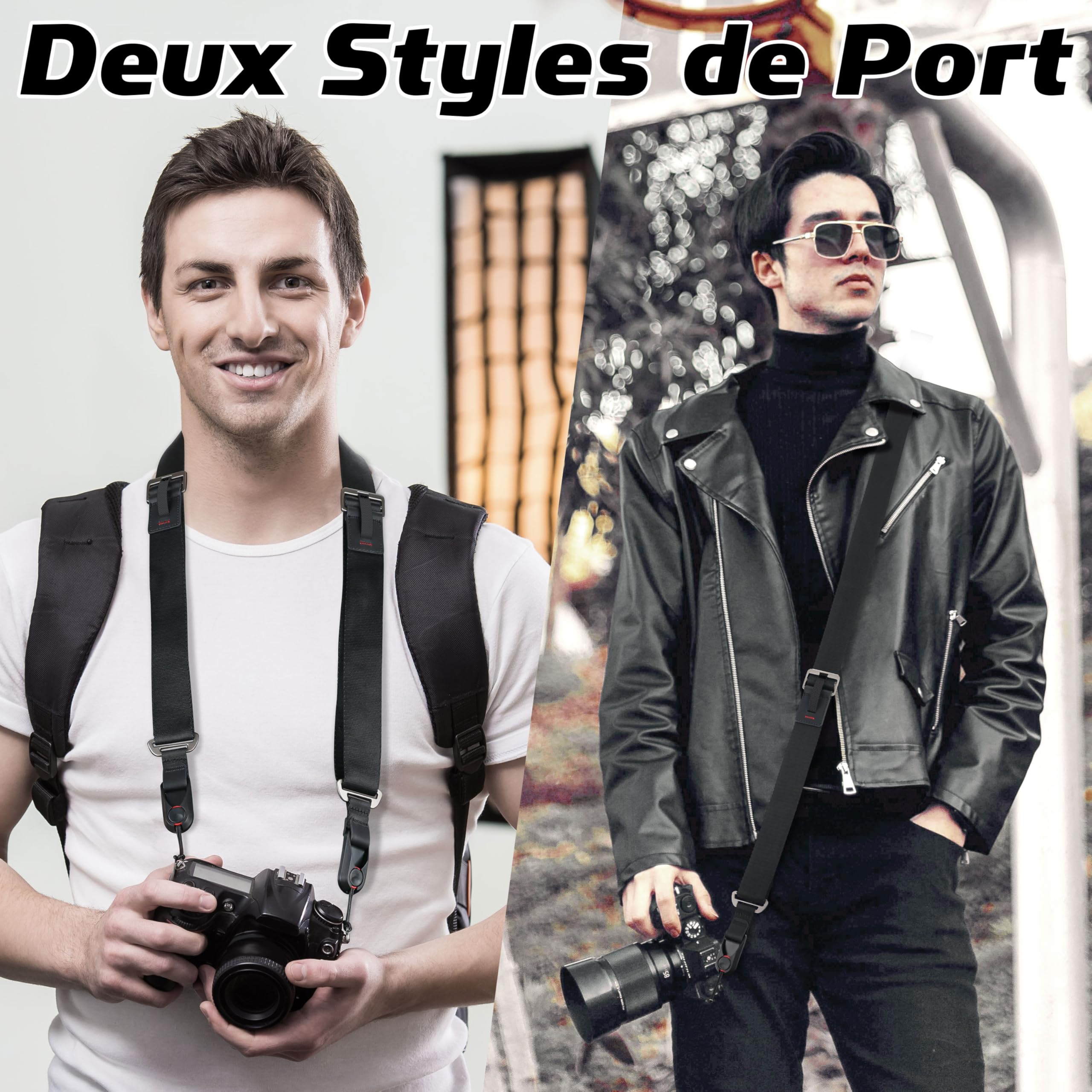 Sunya Sangle pour Appareil Photo équipée d'une boucle de libération rapide. Sangle en Corde Nylon Compatible avec Appareils Photo DSLR ou Mirrorless,avec une capacité de charge de 90KG