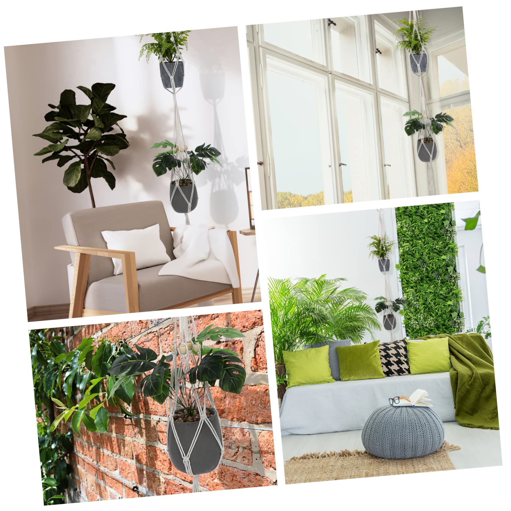 Yardwe 5 Set Di Portavasi Sospesi Portavasi Da Parete in Macramè Decorazioni Per Interni
