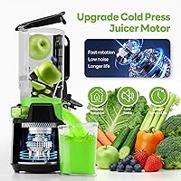 Vista 6 de Máquinas exprimidoras, canal de alimentación de boca grande de 5.3 pulgadas con autoalimentación y diseño manos libres, máquina extractora de jugo