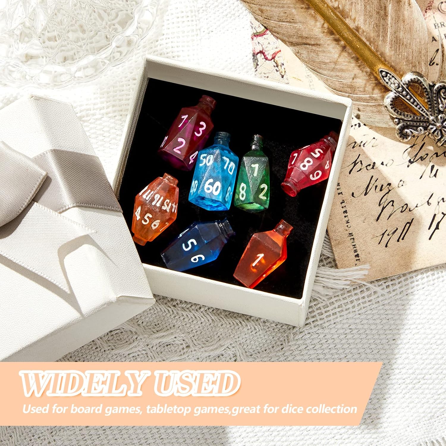 7 Pcs Mini Dice Set Potion D4 Dice Set Potion Tokens Accessories Polyhedral Role Playing RPG Player Party Favors Gifts image 5