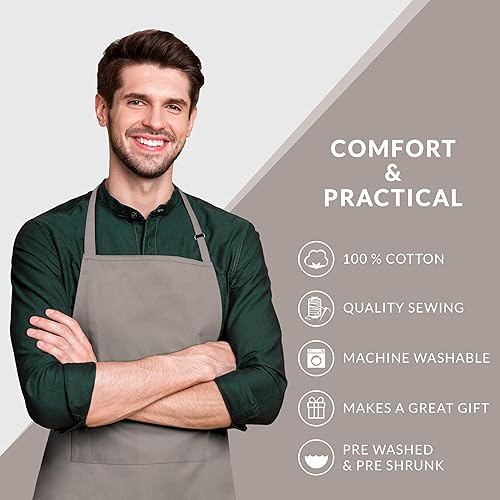Miniatura 4 de Kitchen Apron for Men WomenAdjustable with Pocket Cloth ApronBaking Banquet Cafe Chef ApronSpring, Easter Decor BBQ Gift