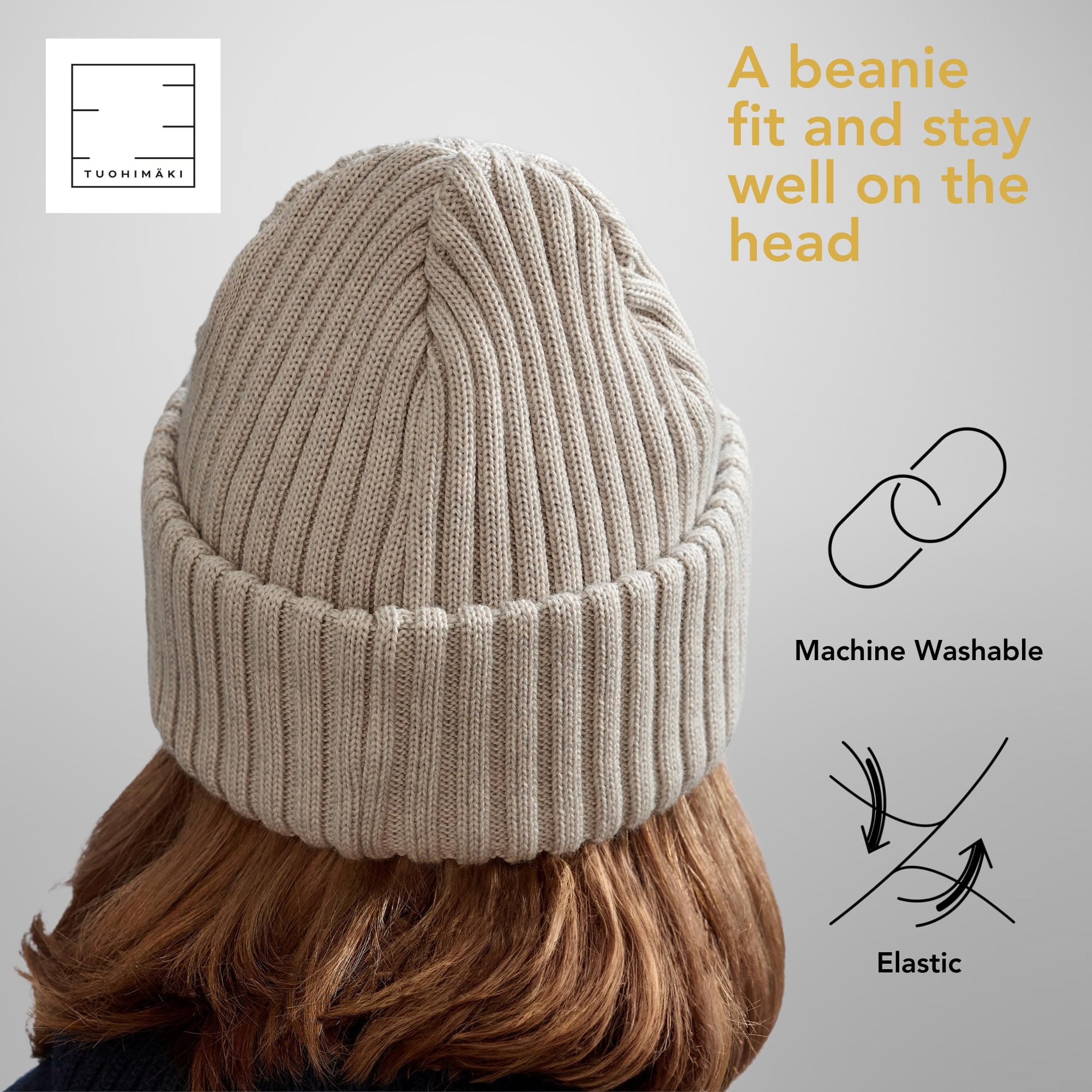 Gorro de lana merino para hombre y mujer, 100 % lana merino extrafina, fabricado en Finlandia, gris, talla única, perfecto para días fríos, gorro de invierno para hombre, gorro de punto de merino