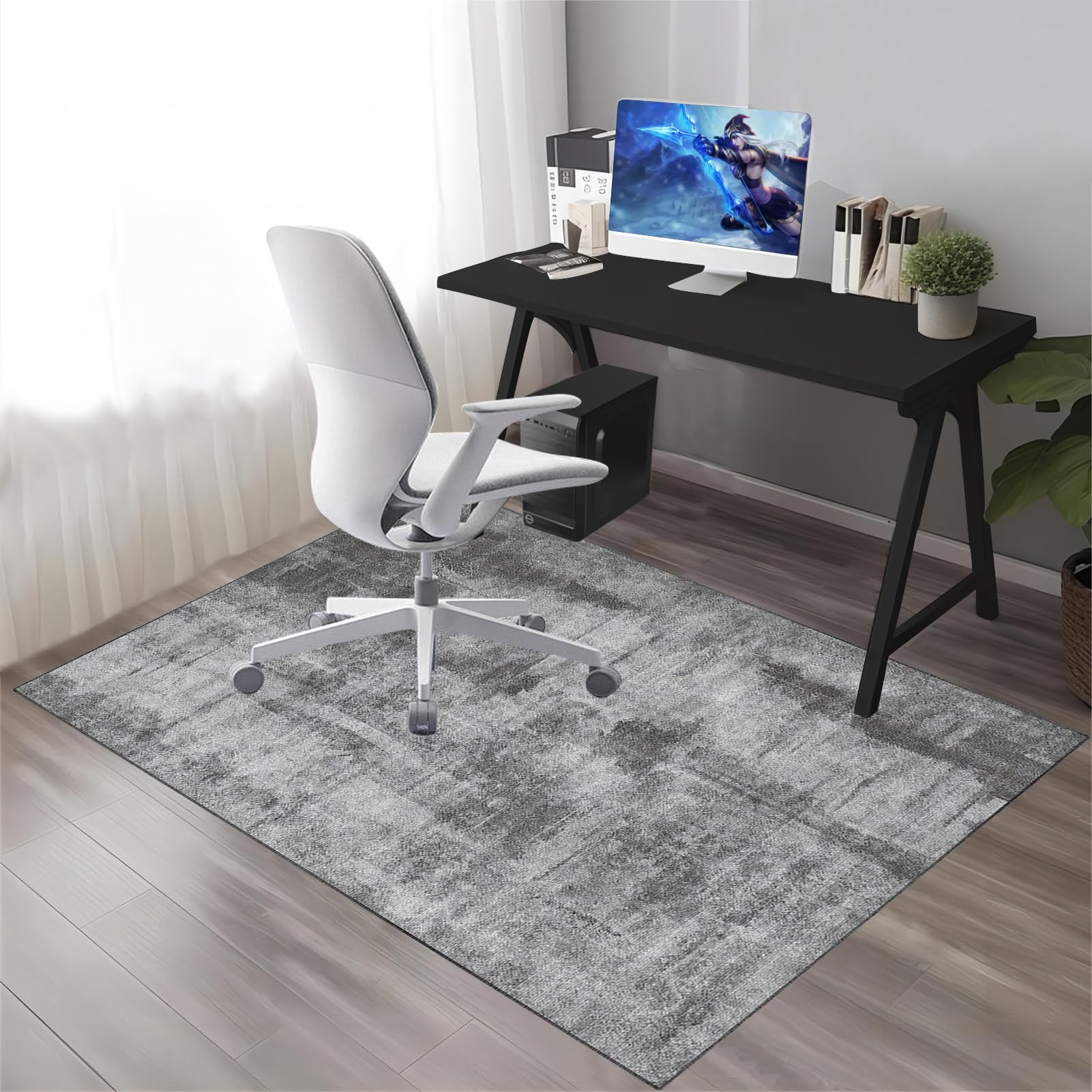 Dywan do krzesła biurowego do gier - Dywan do krzesła do gier - Mata na krzesło biurowe - Wielofunkcyjna mata ochronna na podłogę-120 x 160 cm antypoślizgowa mata podłogowa do parkietu