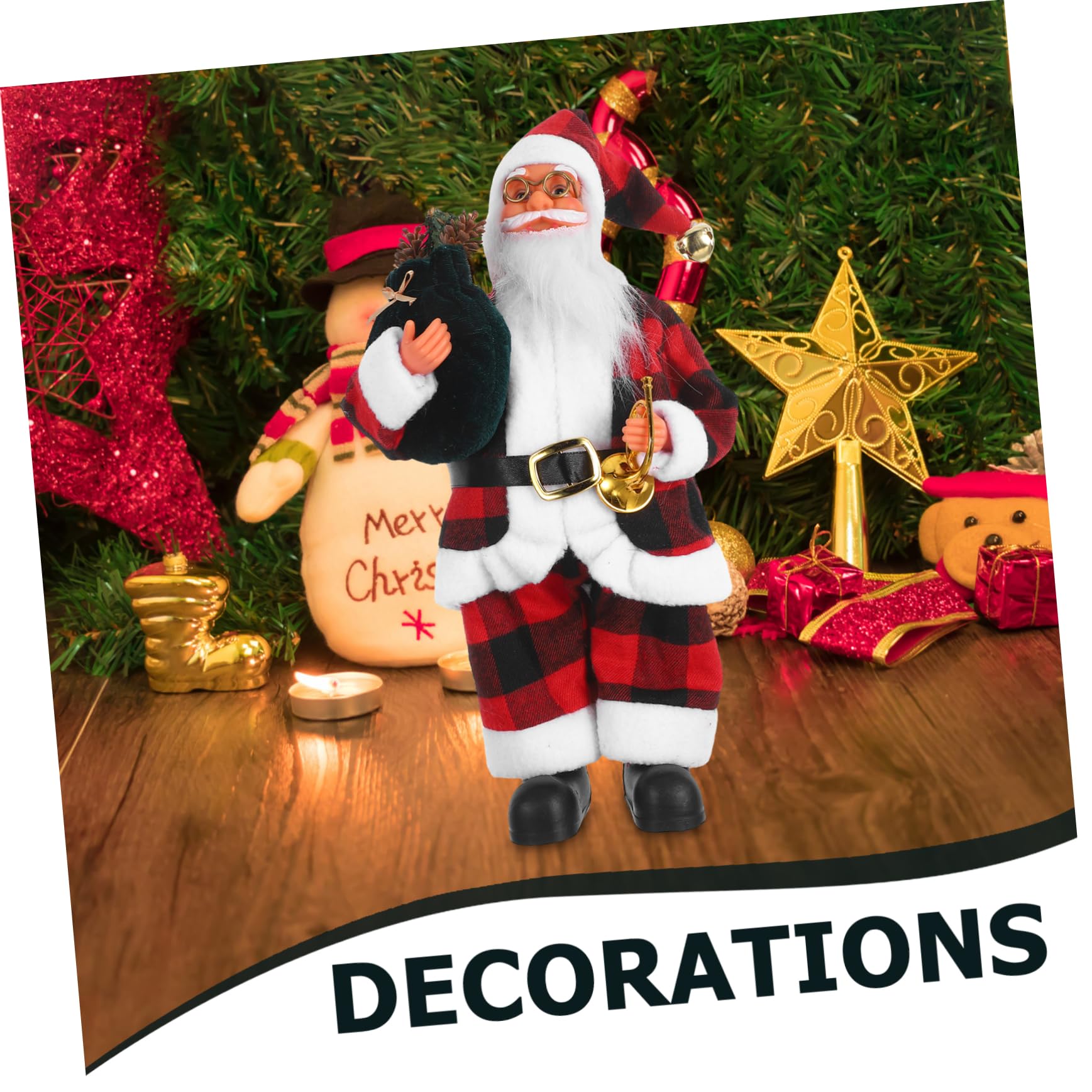 Alipis Statuetta di Babbo Natale Natalizia Decorazione da Tavolo a Forma di Babbo Natale per Esposizione per Feste per Casa e Ufficio