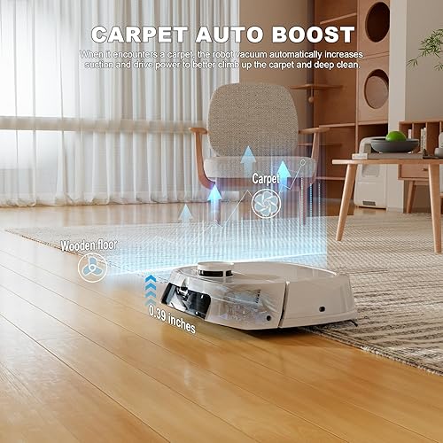 Miniatura 3 de TECBOT LiDAR - Aspiradora robótica y trapeadora robot para el hogar con pelo de mascotas, alfombras, suelos de madera dura, trapeador inteligente