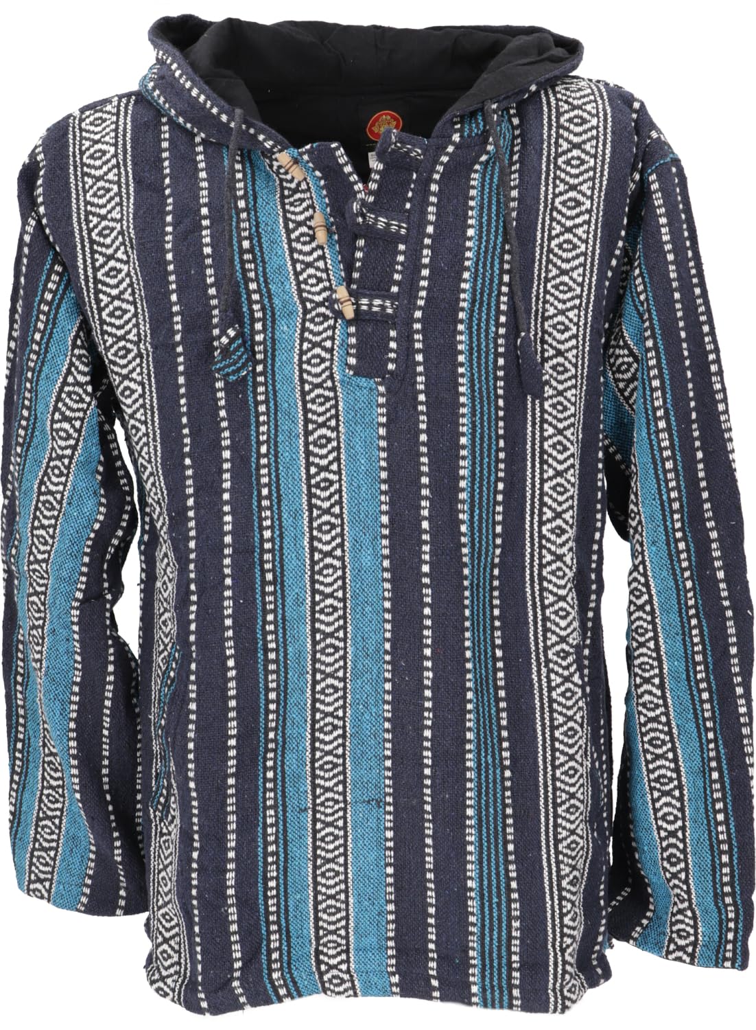 GURU SHOP Goa bluza z kapturem, styl Baja, męska bluza z kapturem, bawełna, bluzy i bluzy z kapturem, odzież alternatywna