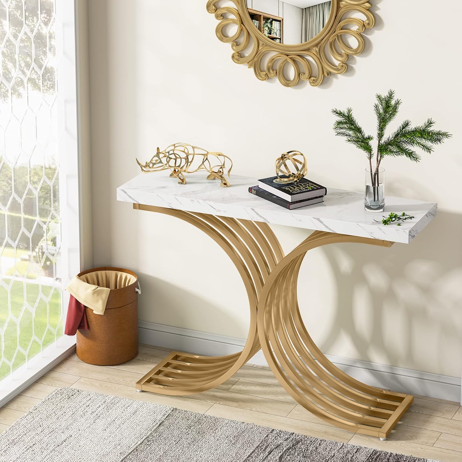 Tribesigns Console Meuble, Table Console Blanche Meuble, 100 x 30 x 80 ...