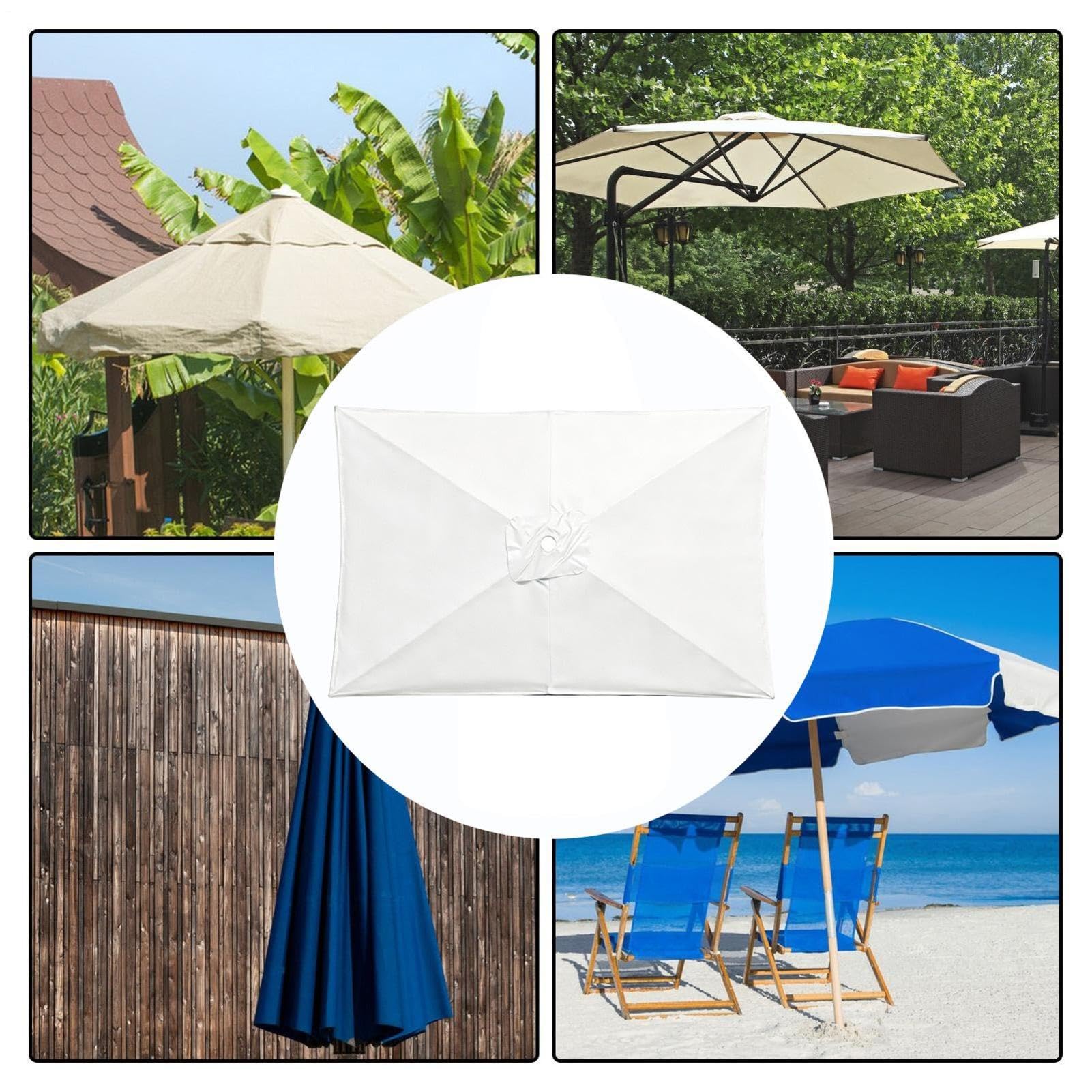 Ombrellone rettangolare per terrazza, 200 x 300 cm, resistente ai raggi UV, rettangolare | Copertura di ricambio per terrazza, ponte, mercato, baia, barbecue, parchi, picnic, cortile, estate, sport,