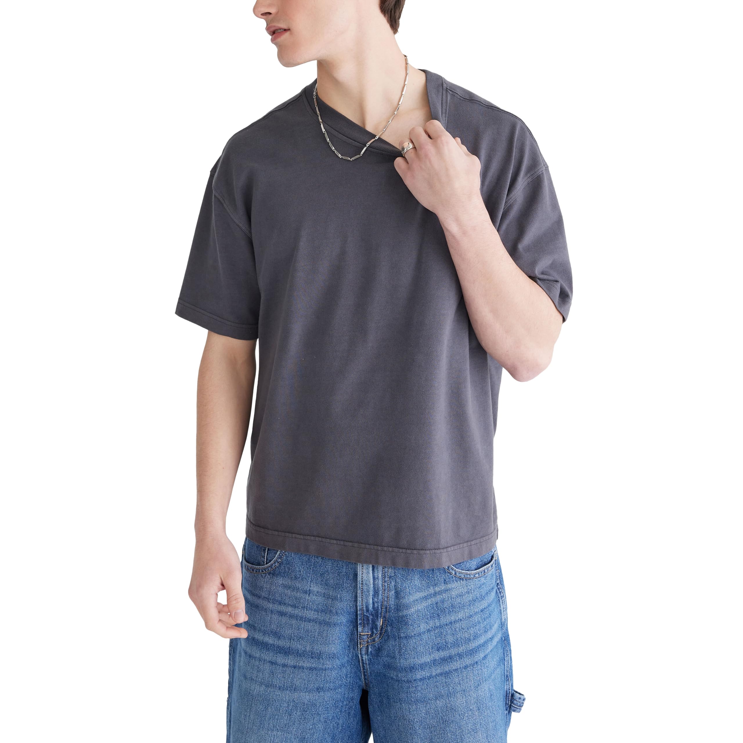 

                                                    Aeropostale Men's Heavy Weight Boxy Crew Neck Shor
