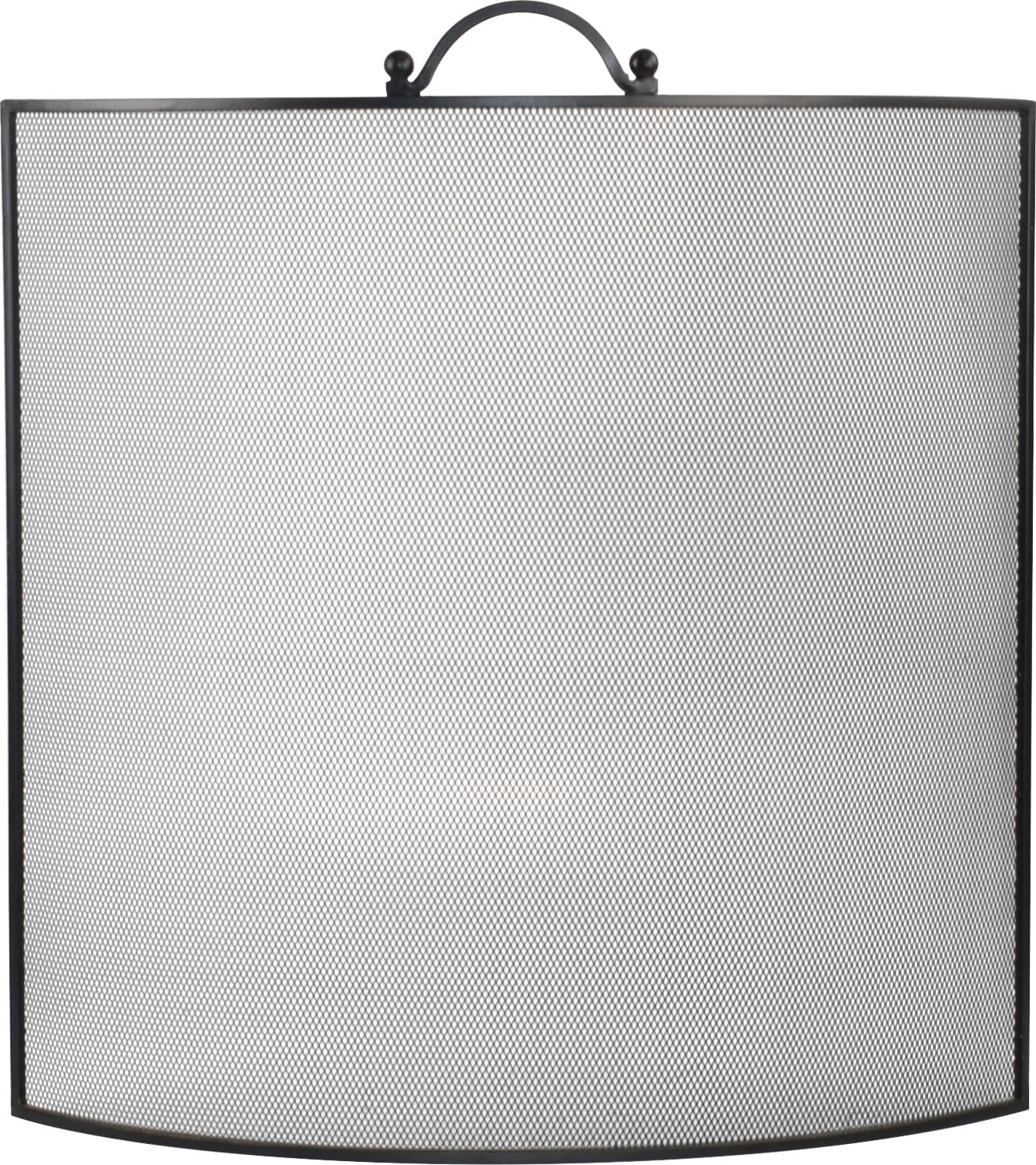 Black Pavise Single Screen Fireplace Fire Guard Spark Protection