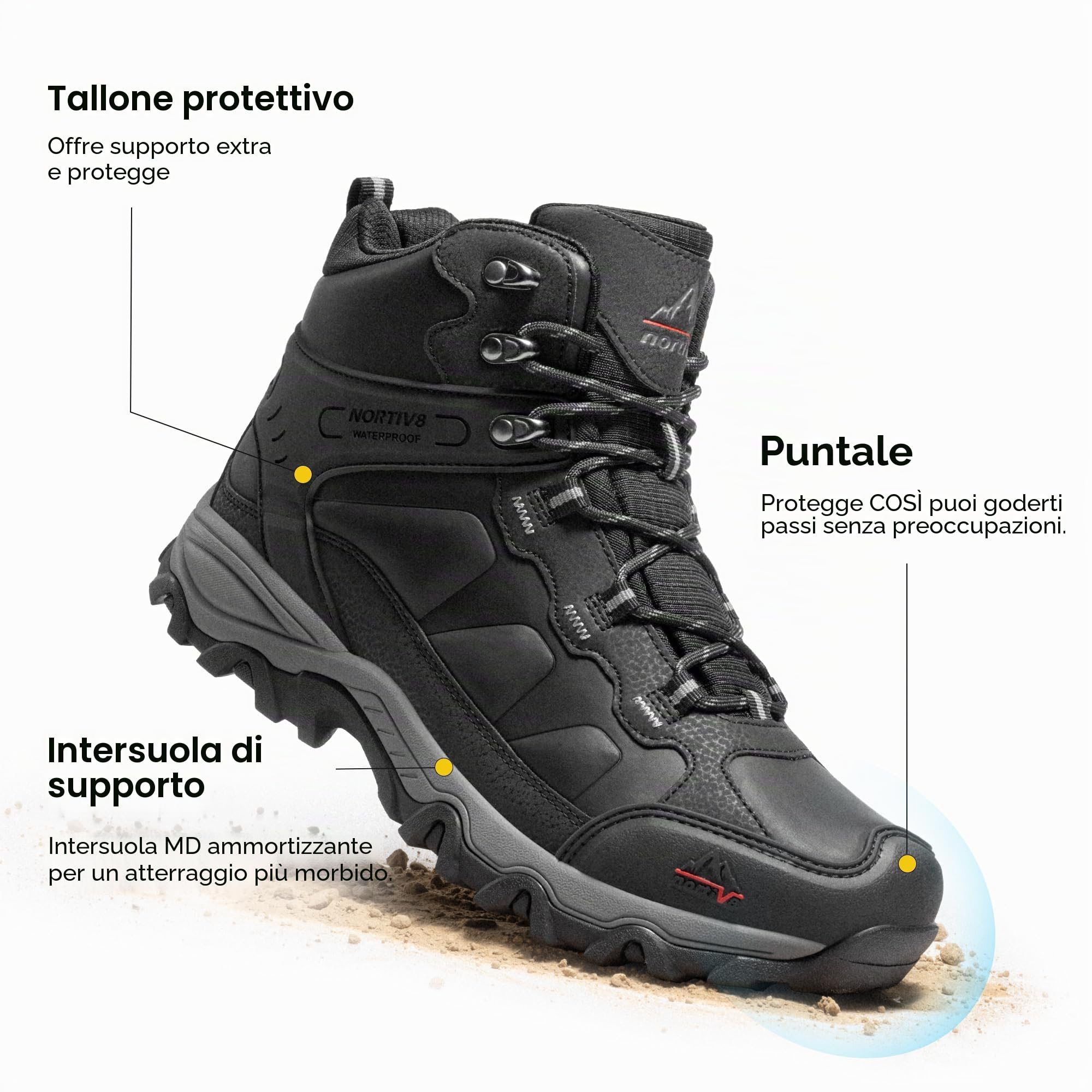 NORTIV 8 Scarpe da Trekking da Uomo Stivali da Esterno Scarponi da Trekking Scarponi da Trekking Impermeabili Stivali da Arrampicata Alpinismo
