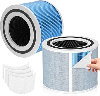 Core 300 Smoke Remover Replacement Filter Compatible with LEVOIT Core300/300-P Core300S/300S-P Air Purifier,3-in-1 H13 Grade True HEPA Replacement Filter Compare to Part # Core 300-RF-SR, Blue, 2 Pack
