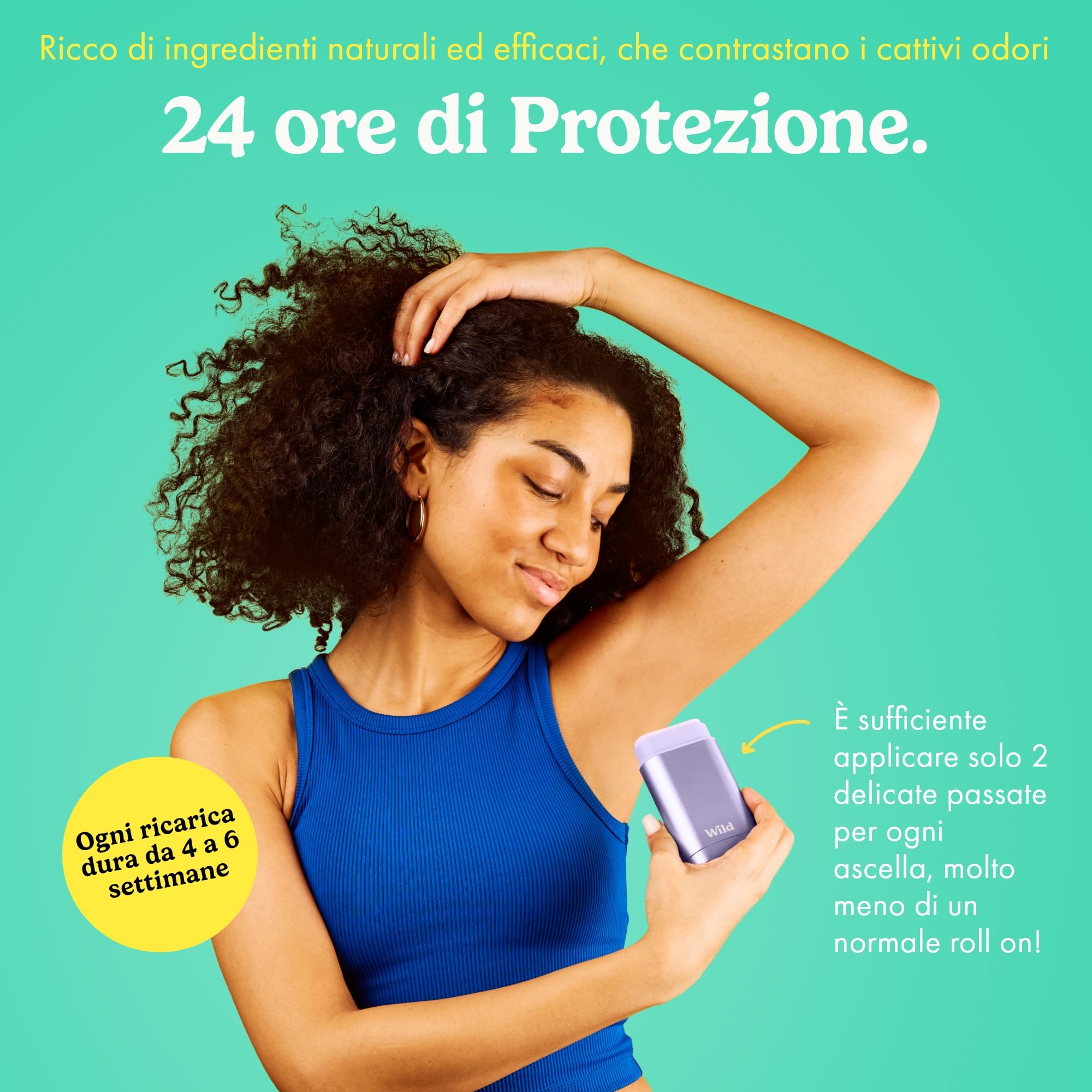 Wild - Deodorante Naturale Ricaricabile - Senza Alluminio - Varie Ricariche - Incluse Profumazioni Fresh Cotton & Sea Salt, Ocean Mist e Thunderstorm - Protezione di Lunga Durata