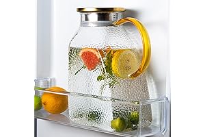 Jarras Para Aguas Frescas De Vidrio: Glass Pitcher With Lid and Spout,...