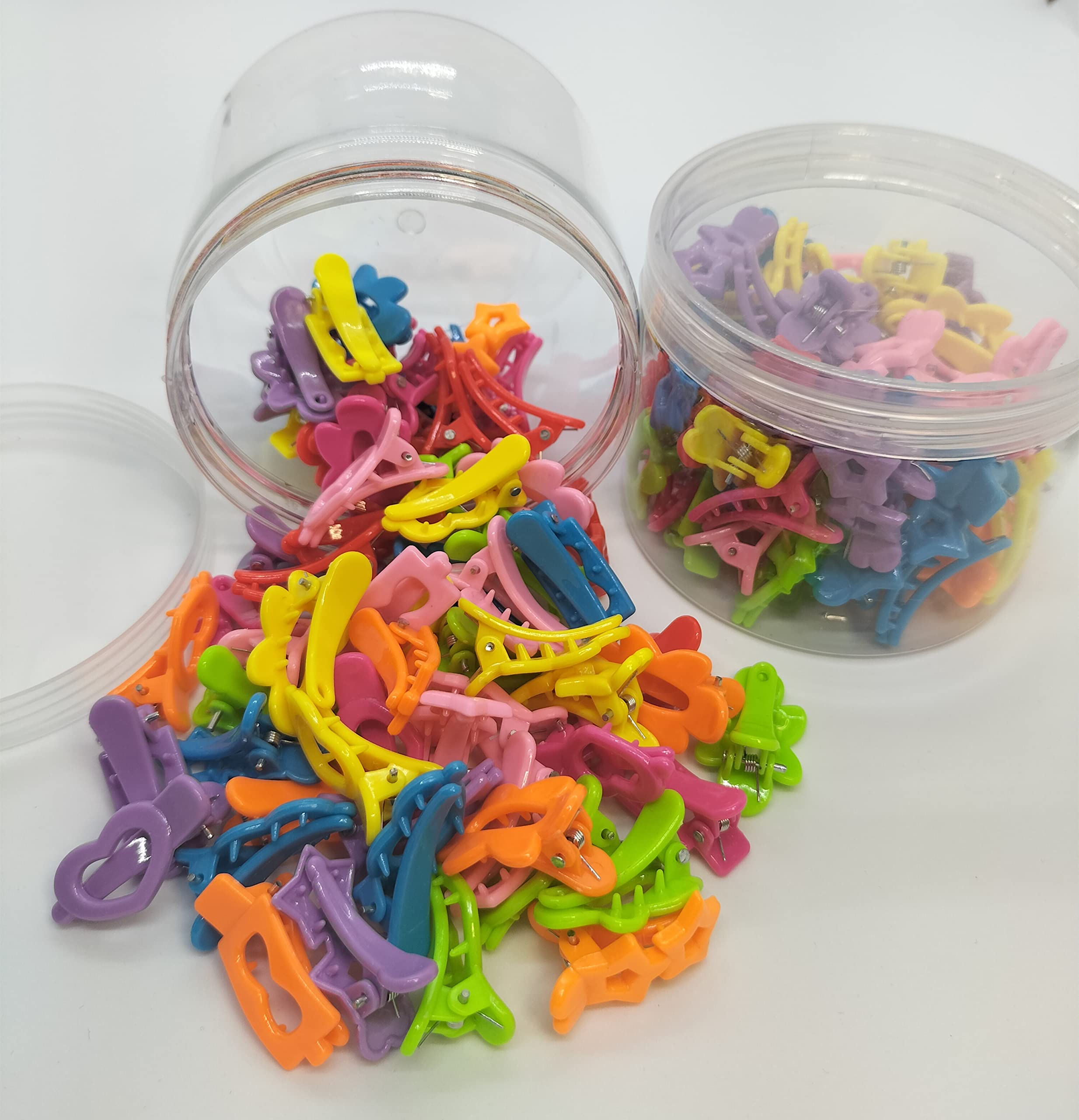 Eva's Selection Women Girls Hair Clip Barrette Small 64 pcs 8 Colors 4 Shapes