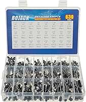 BOJACK 24Value 630Pcs Kit de Caixa de Variedade de Capacitores Eletrolíticos de Alumínio Faixa de 0,1Uf - 1000Uf
